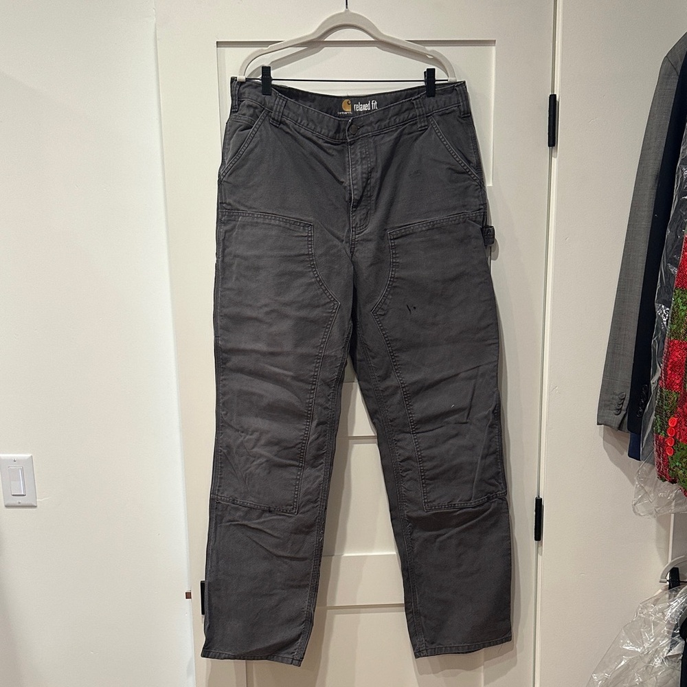 Men's Carhartt Charcoal Cargo Pants - Picture 1 of 8